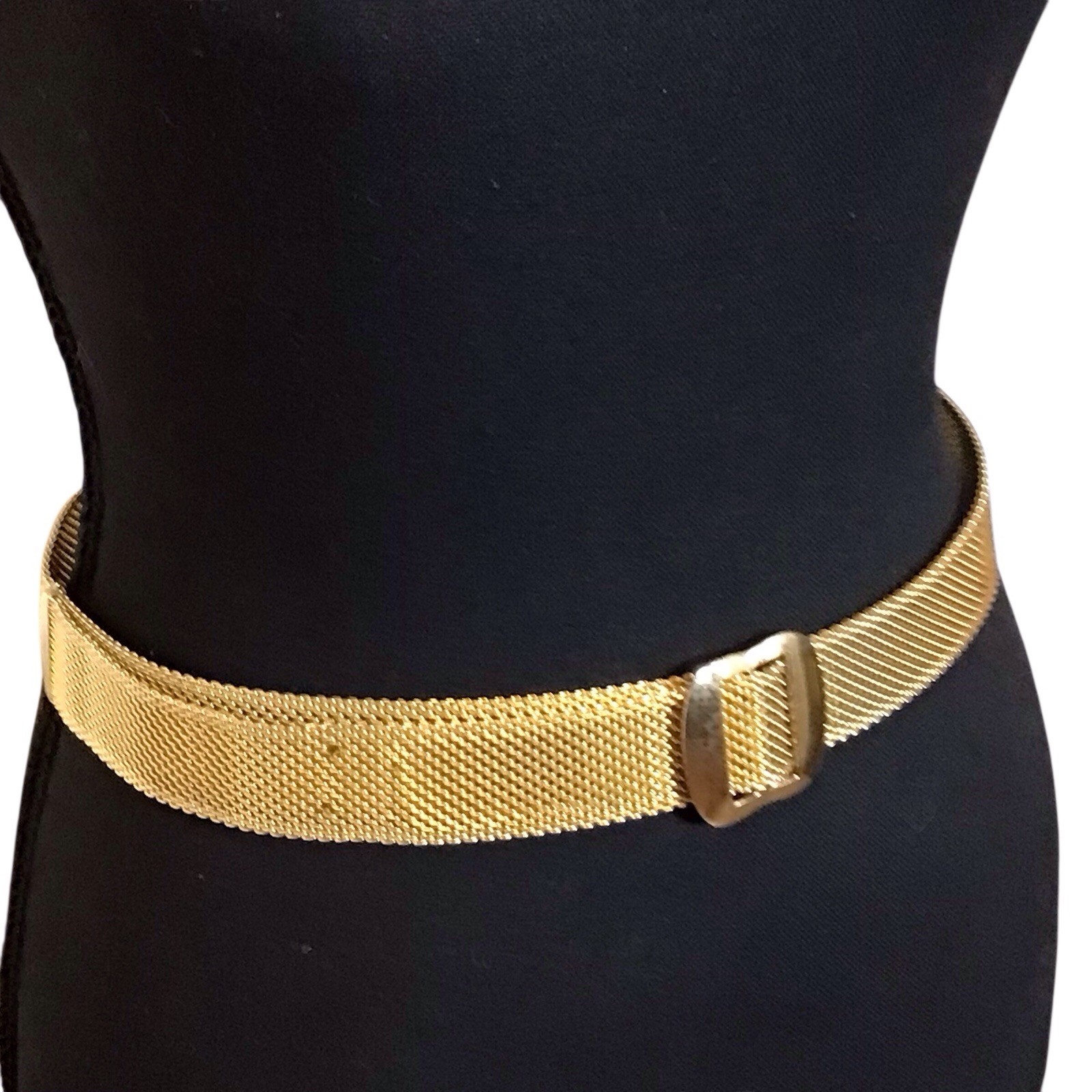 Vintage Sarah Coventry Gold Tone Mesh Belt 36” Chainmail Buckle Retro 1” Wide
