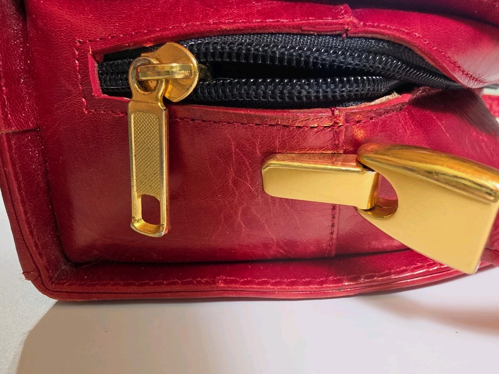 Vintage 80s Margaret Jerrold Leather Crossbody Bag Rainbow Color Block Spain