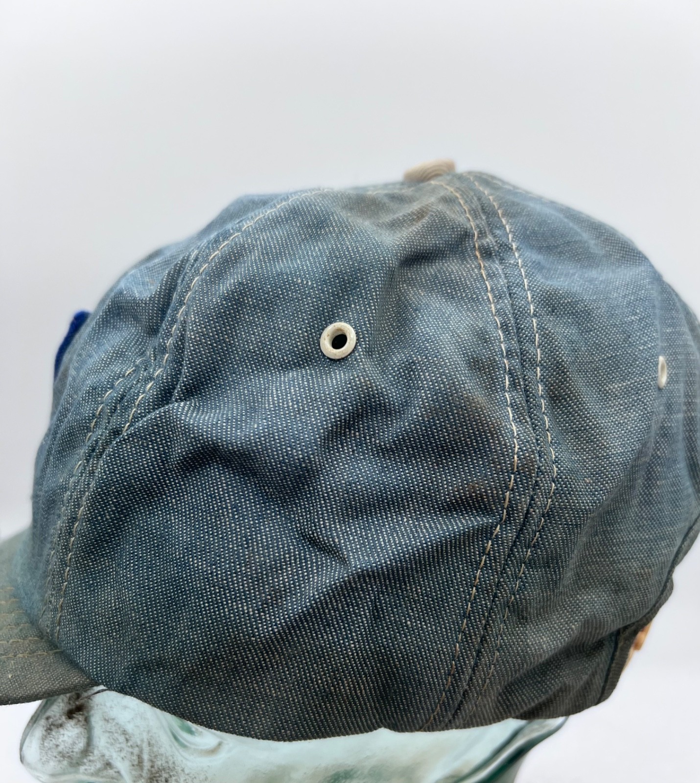 VINTAGE Ford Tractors Blue Denim Baseball Hat Trucker Snap Back Mesh Farmer