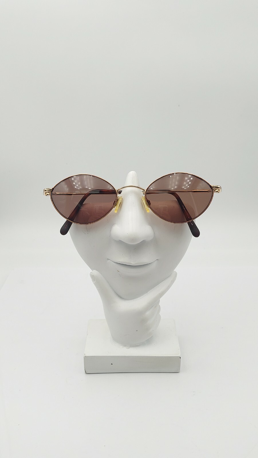Vintage Charmant CH836 Brown Gold Metal Oval Sunglasses FRAMES ONLY Japan
