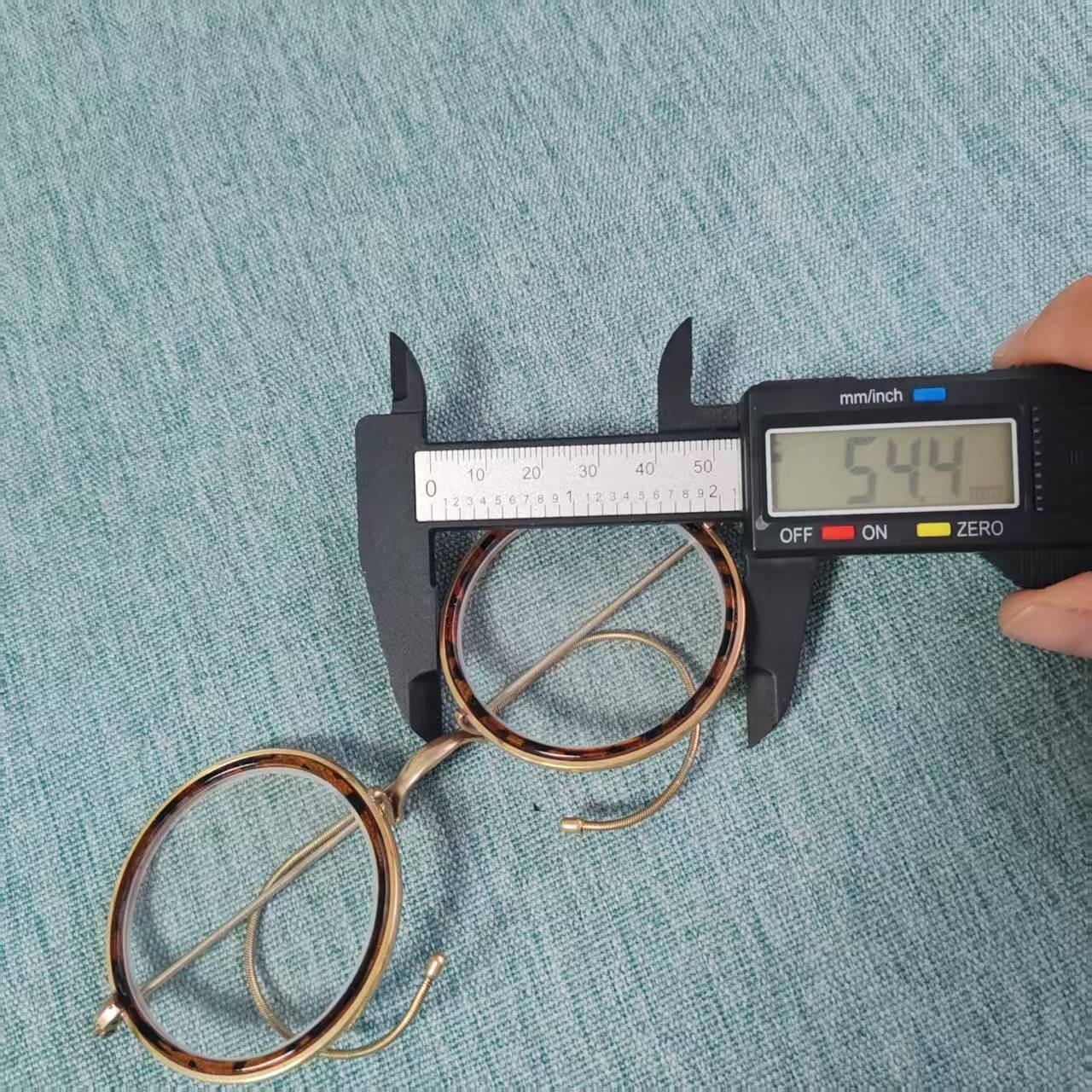Vintage Copper Hook Crystal Old Shanghai Style Eyeglasses Clear Lens Eyewear