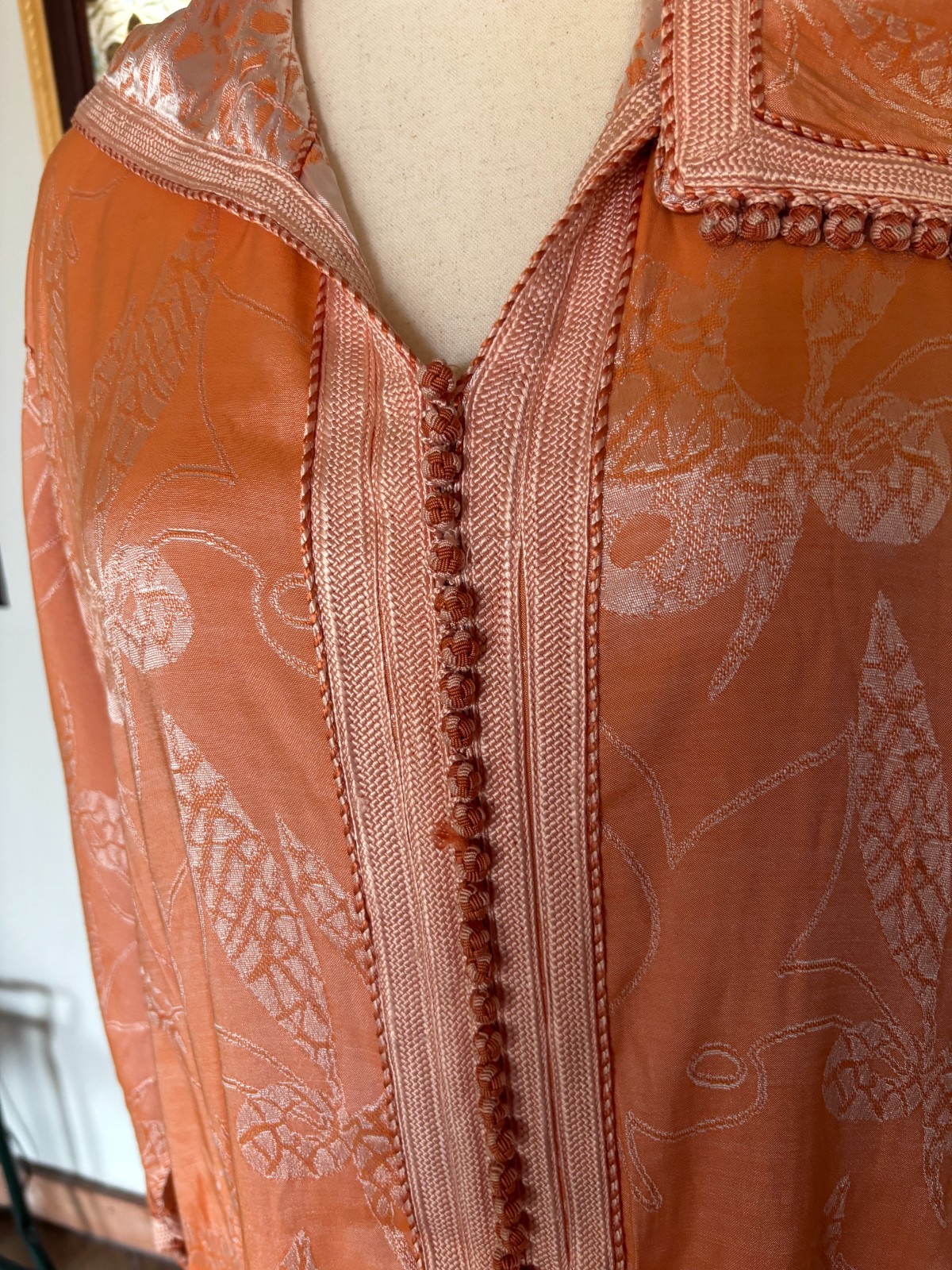 Vtg mid 60’s – 70’s Moroccan Caftan Hooded Djelaba Sz M-L