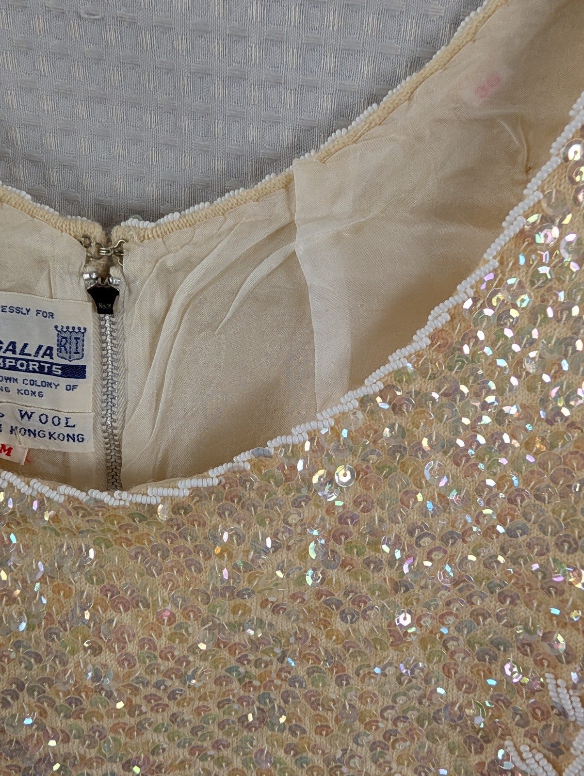 Vintage Regalia Imports Sequin Beaded Sleeveless Top OWL Size Medium Excellent