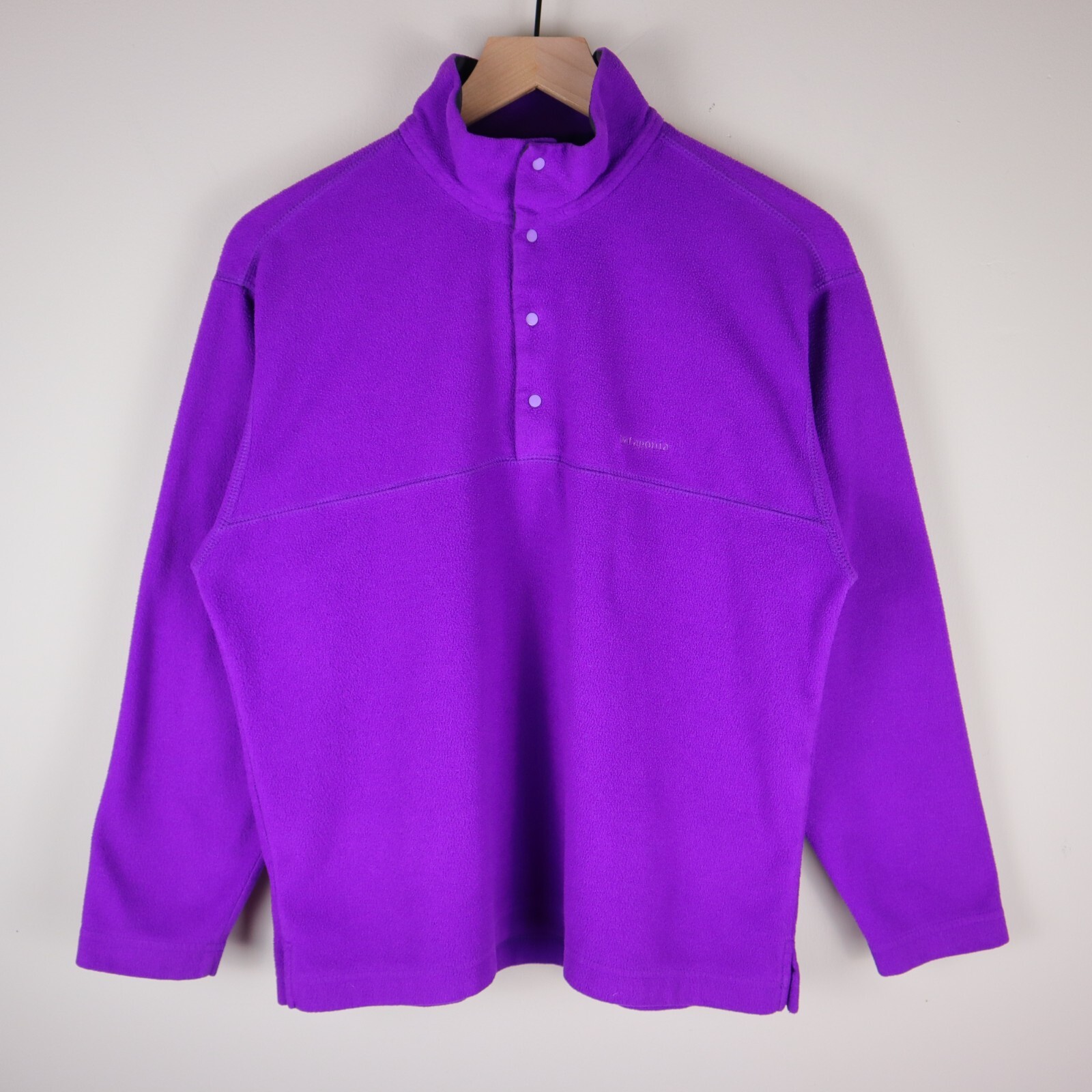 Vintage 90s Patagonia Snap-T Pullover Fleece Sweater Purple Women’s XS 21×24.5
