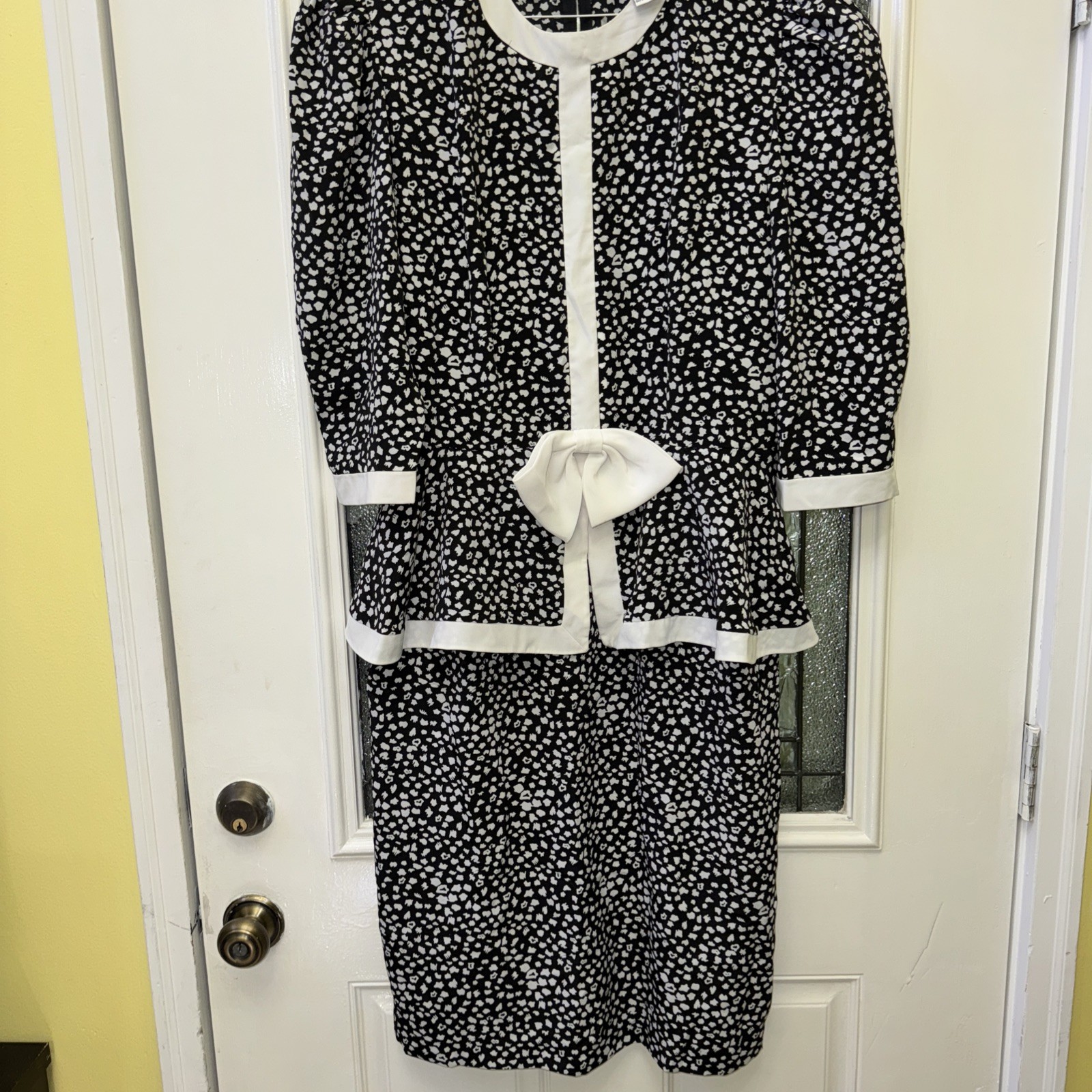 Black White Liz Roberts By Mary Ann Lamonte Vintage Dress Size 14