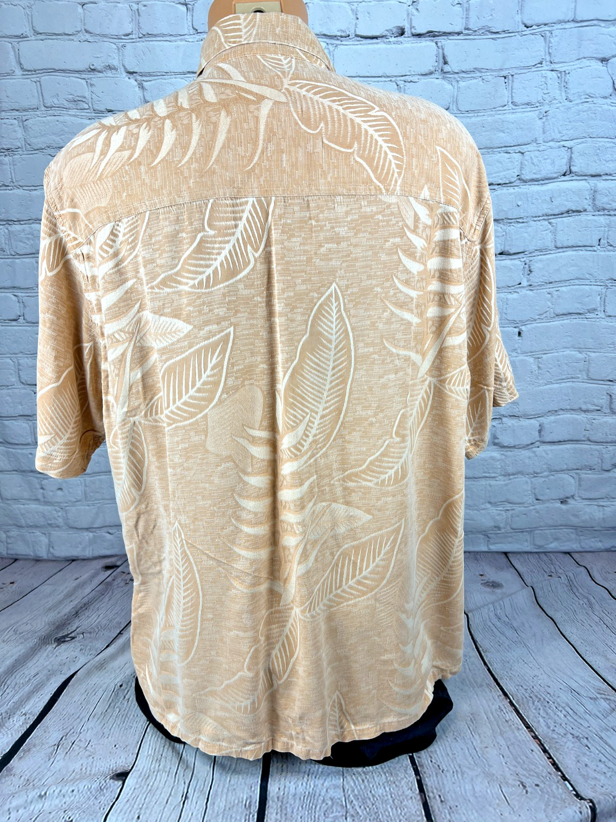 VTG Saddlebred Pigment Dyed Peach Silk Bamboo Blend Hawaiian Shirt Men’s XL