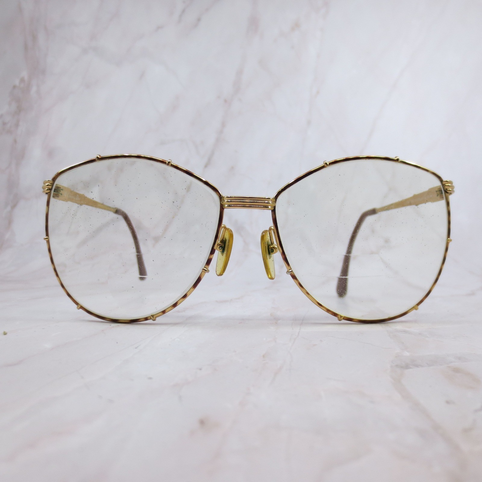 Christian Dior 2472 44 Gold Tortoise Butterfly Eyeglasses Austria 59-16-135