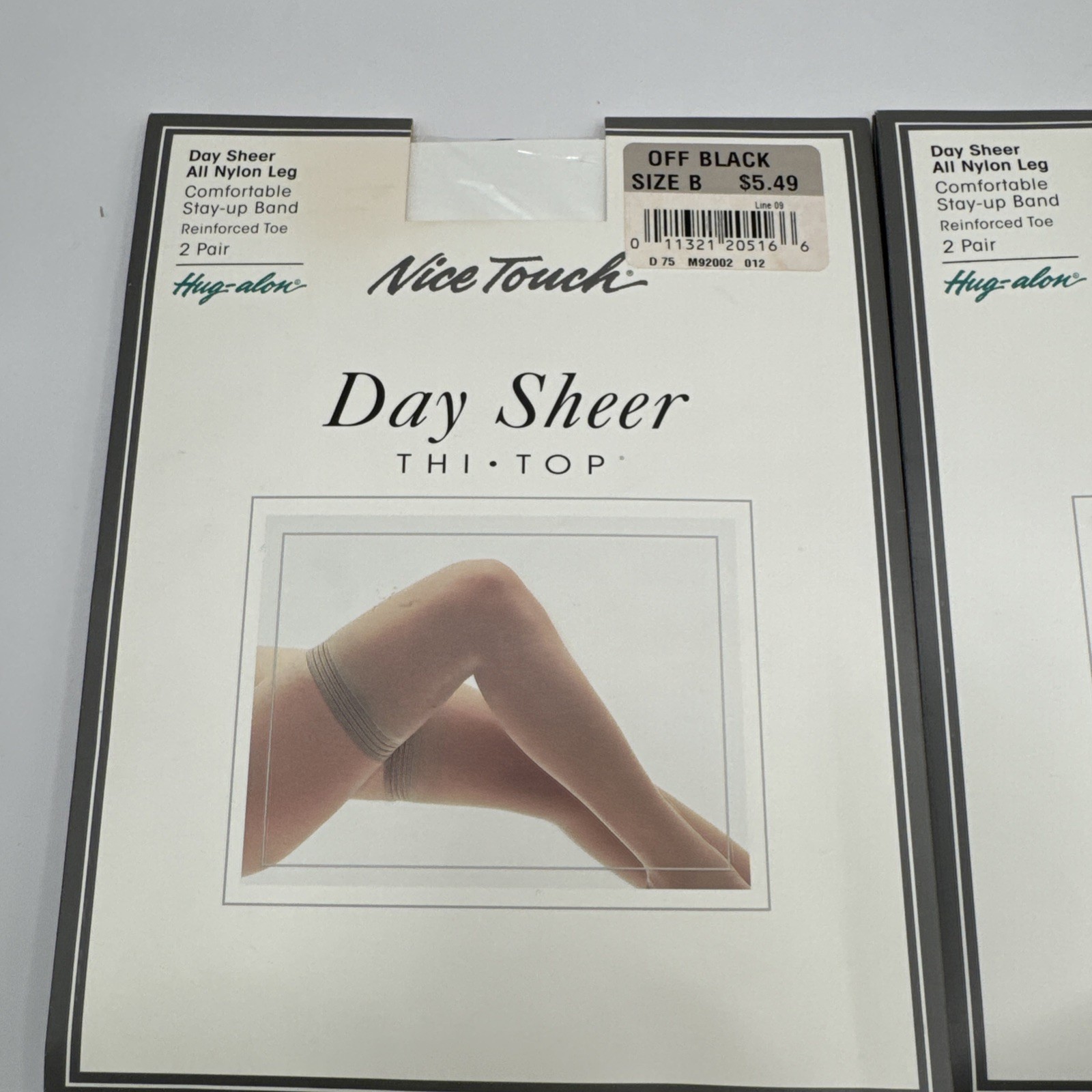 Vintage Sears Nice Touch Lycra Sheer Leg THI TOP Stockings in Color Nude Size B