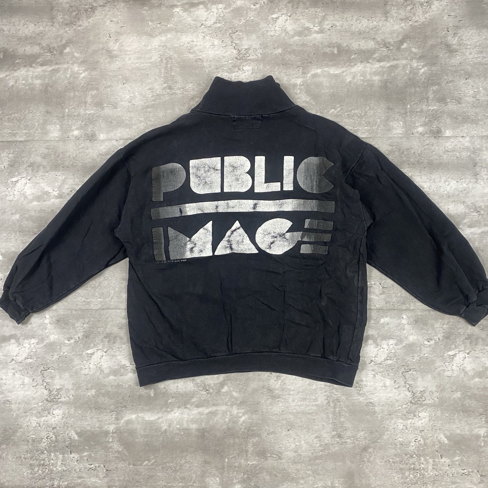 vintage 1988 PUBLIC IMAGE sweatshirt 80s Wild Life Ent black faded