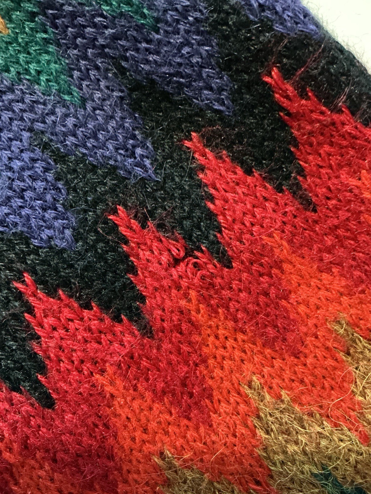 Vintage Artesania Cusco Peruvian 100% Alpaca Knit Andes Button Cardigan Sweater