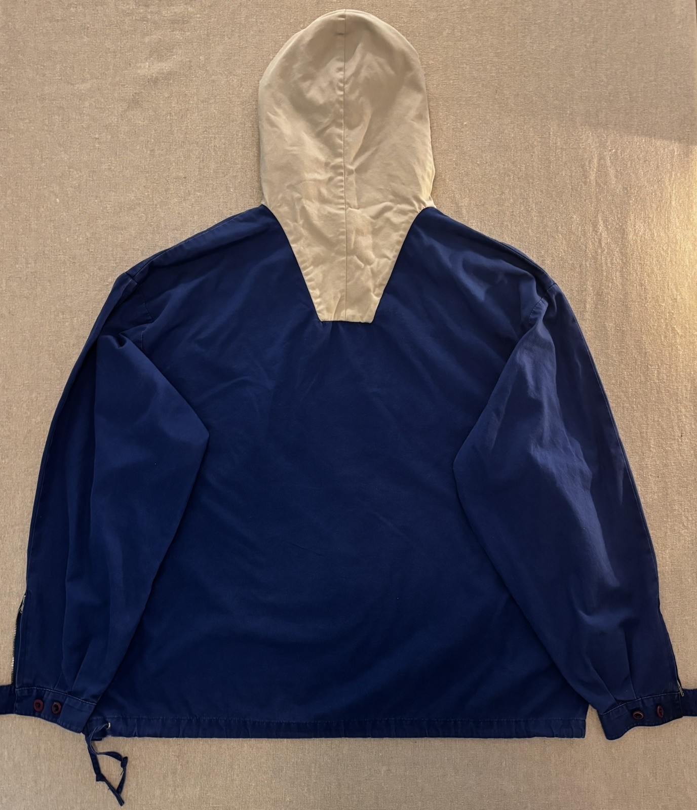 *Rare Vintage* 90s Two-Tone J.Crew Anorak Jacket Cobalt Blue/ Khaki | Large