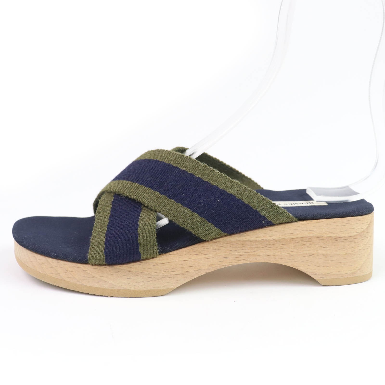 HERMÈS Hermes Fool Toe Canvas Wood Sandals – DUTY FREE