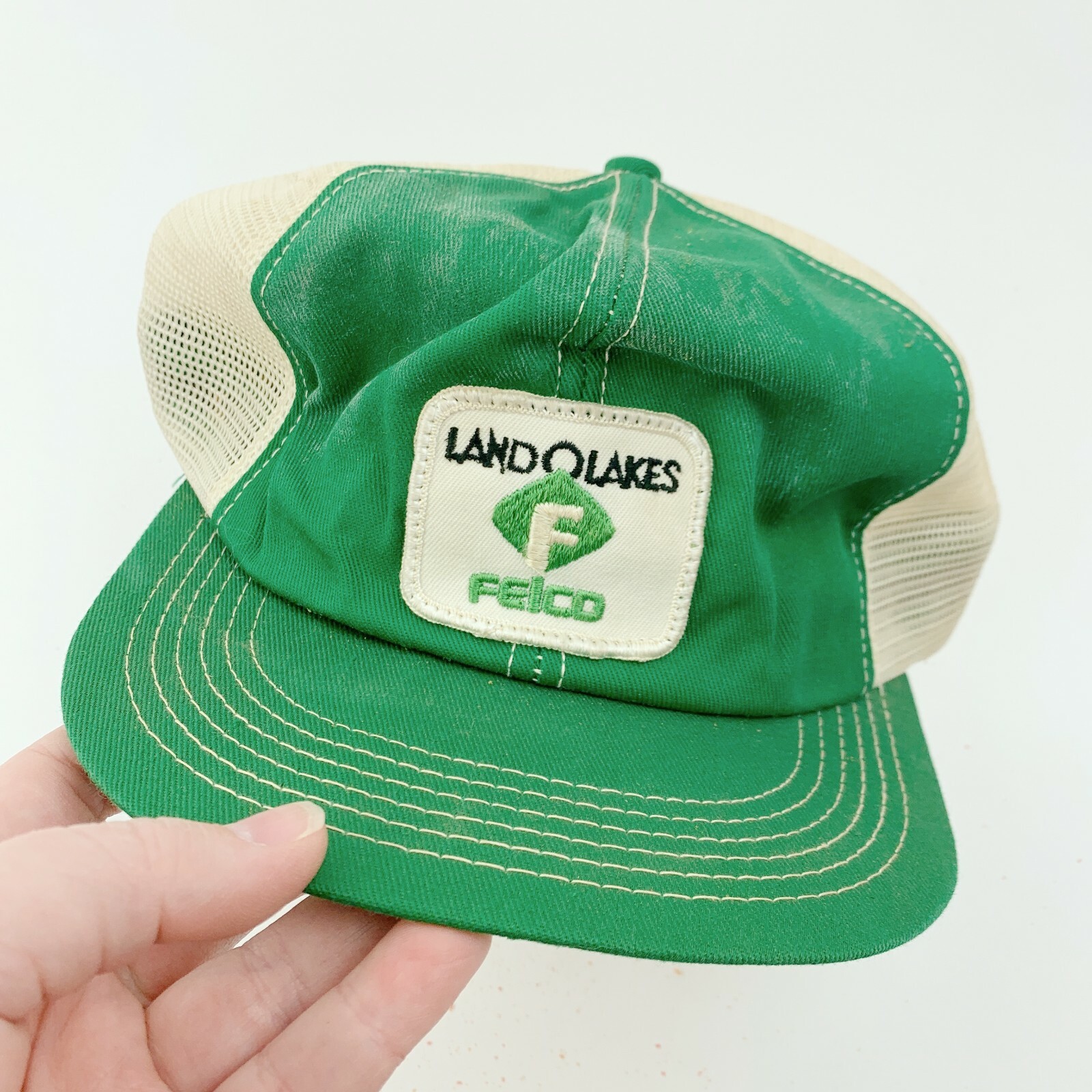 Vintage Land O Lakes Felco Seed Green Mesh Snapback Trucker Hat Cap K-Brand
