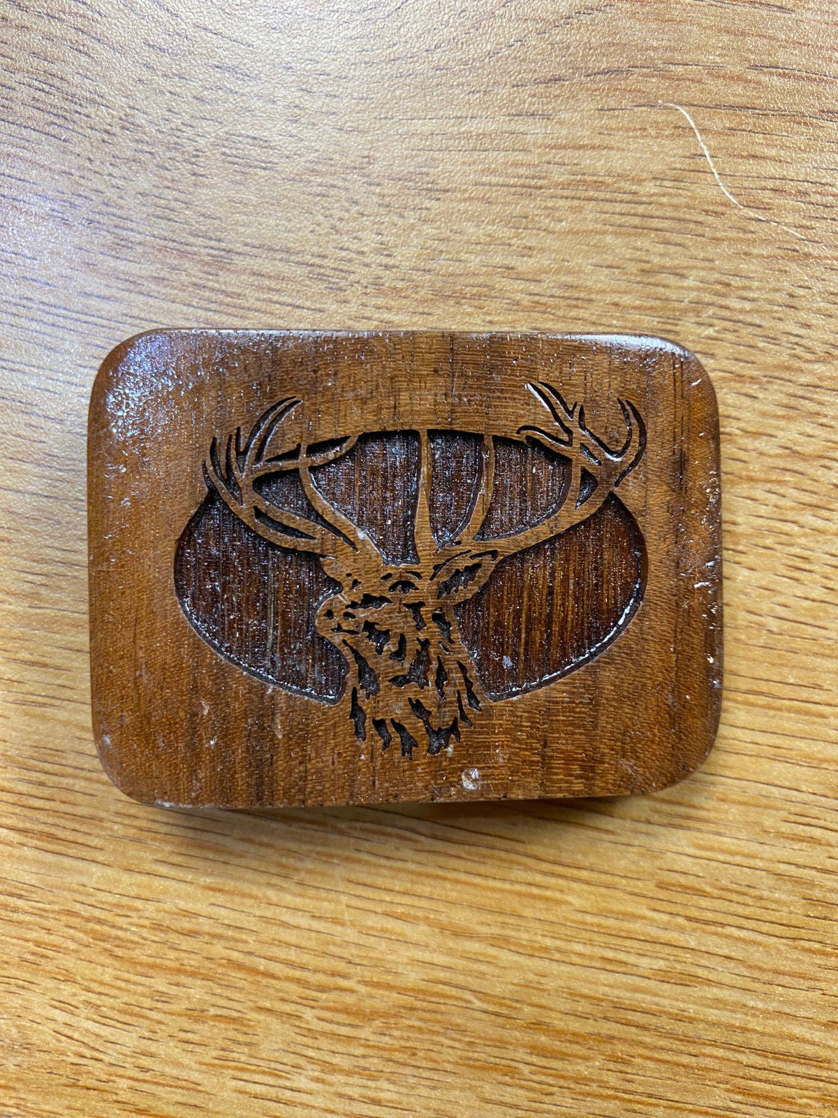 Vintage Wood Elk Belt Buckle