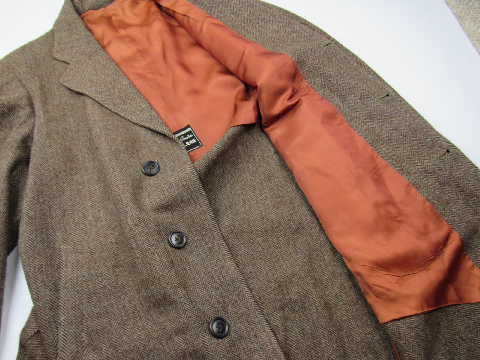 Vtg 1930’s 40’s Genuine Tyrolean Tweed Wool Overcoat Coat Hollywood Gangster