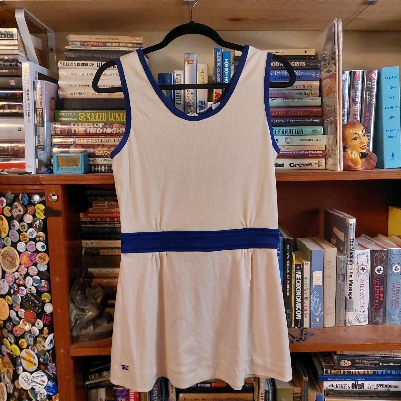 Vintage blue and white tennis mini dress.