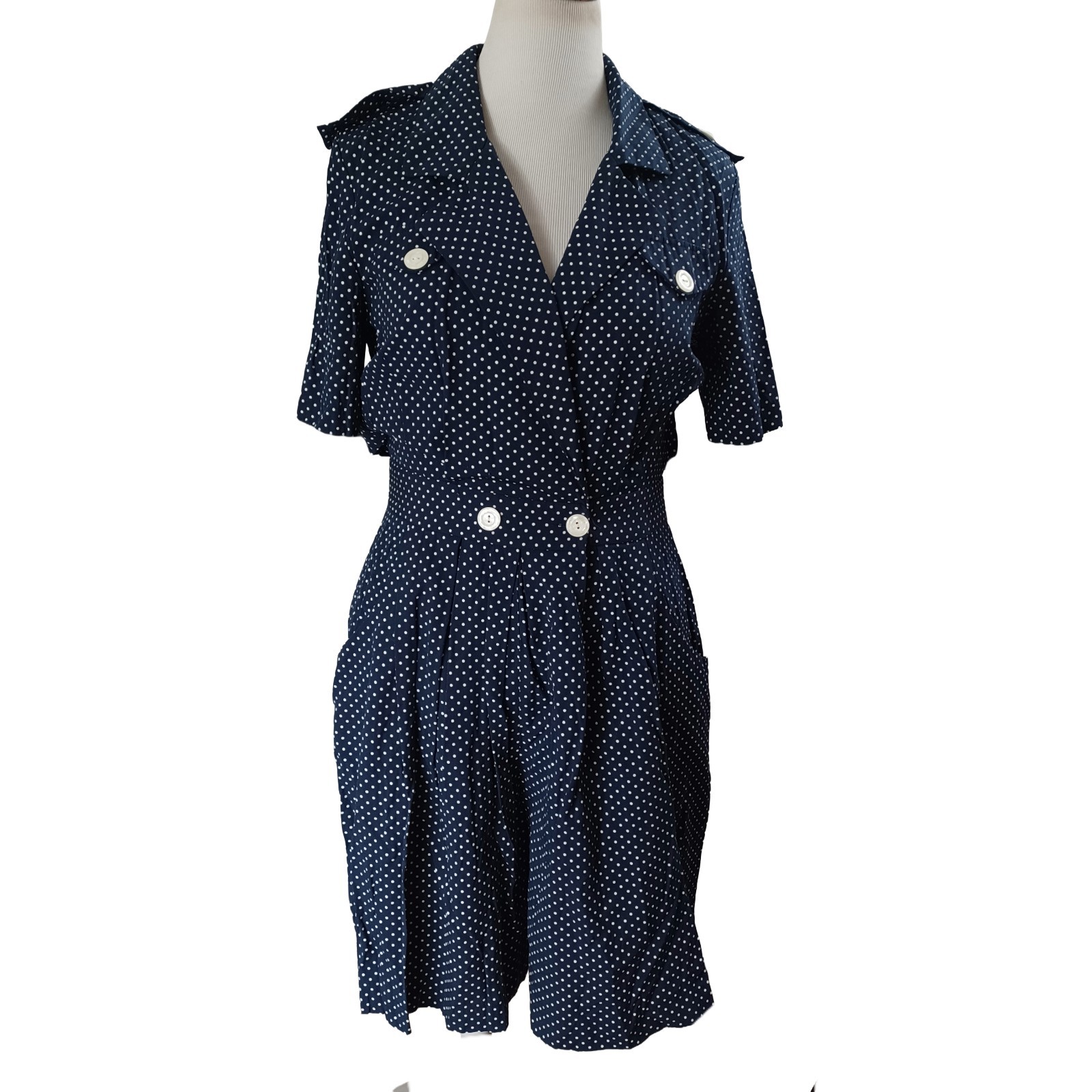 VINTAGE 90’S KATHIE LEE POLKA DOT ROMPER/DRESS SIZE 12