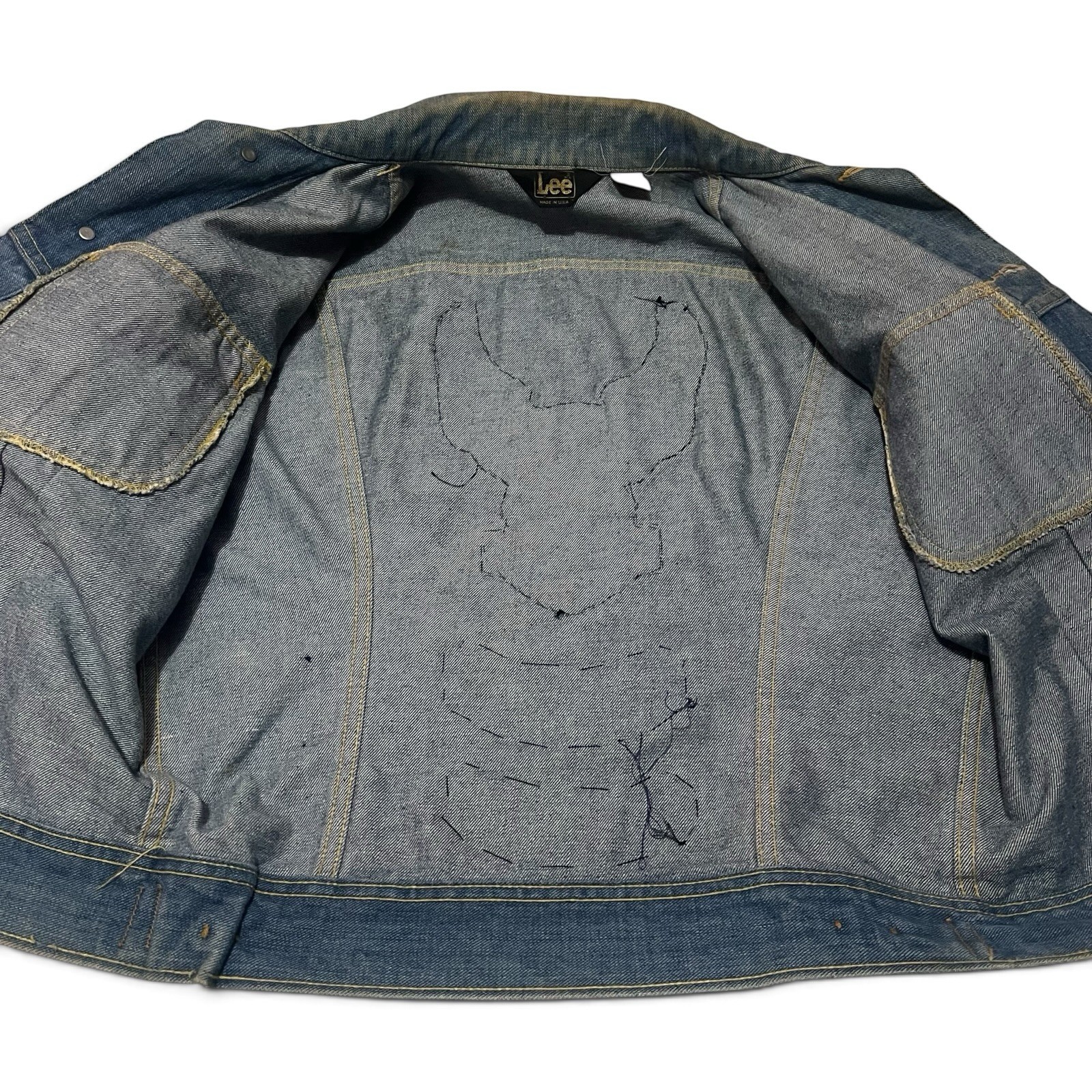 Vintage USA Lee Harley Davidson HOG Patch Denim Jacket 1987-2001 10 Year L