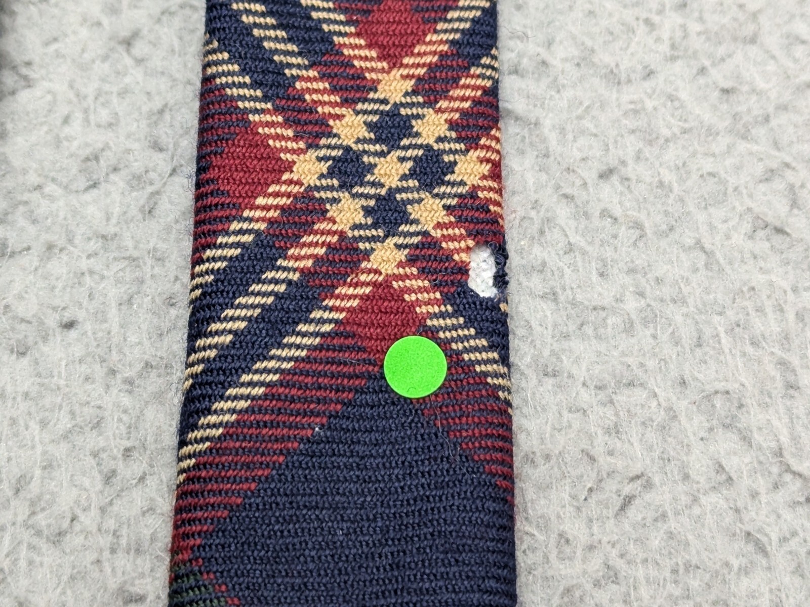 Vintage Brooks Brothers Makers Mens Tie Plaid 100% Wool Made in USA *flaws*