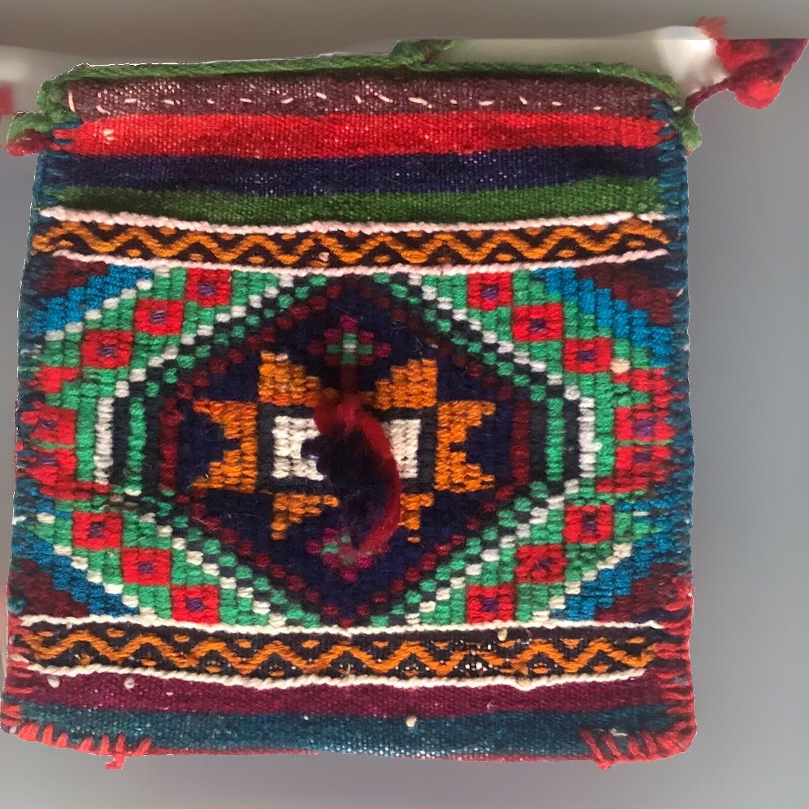 Vintage Traditional Kilim Hand Woven Shoulder Bag Wool Afghanistan Handmade