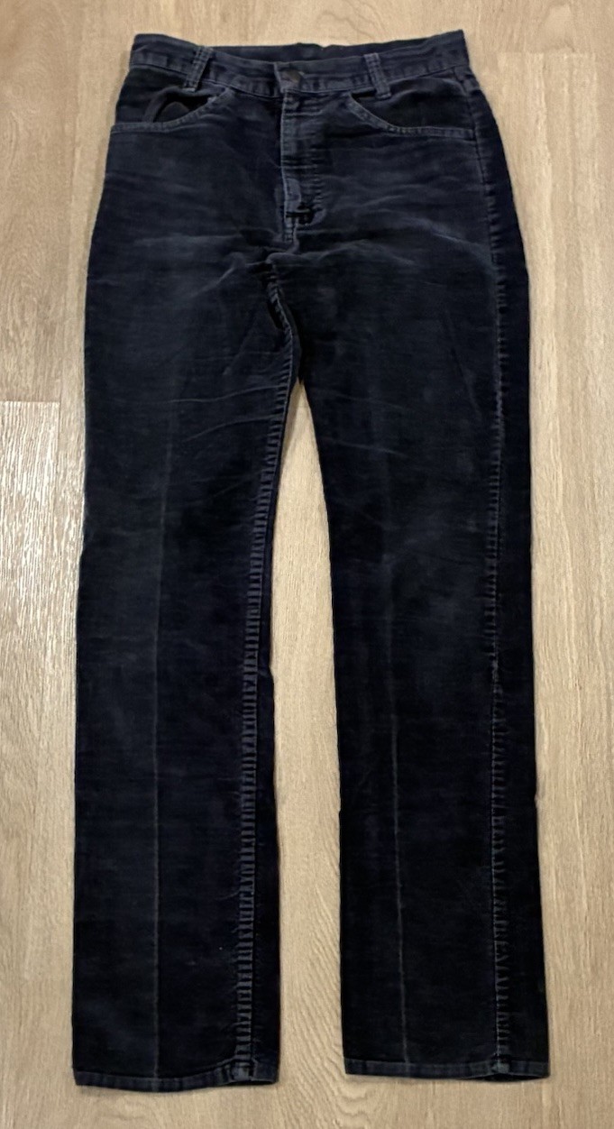 Levis Vintage White Tab Corduroy Pants Black 28×32 Straight Leg.