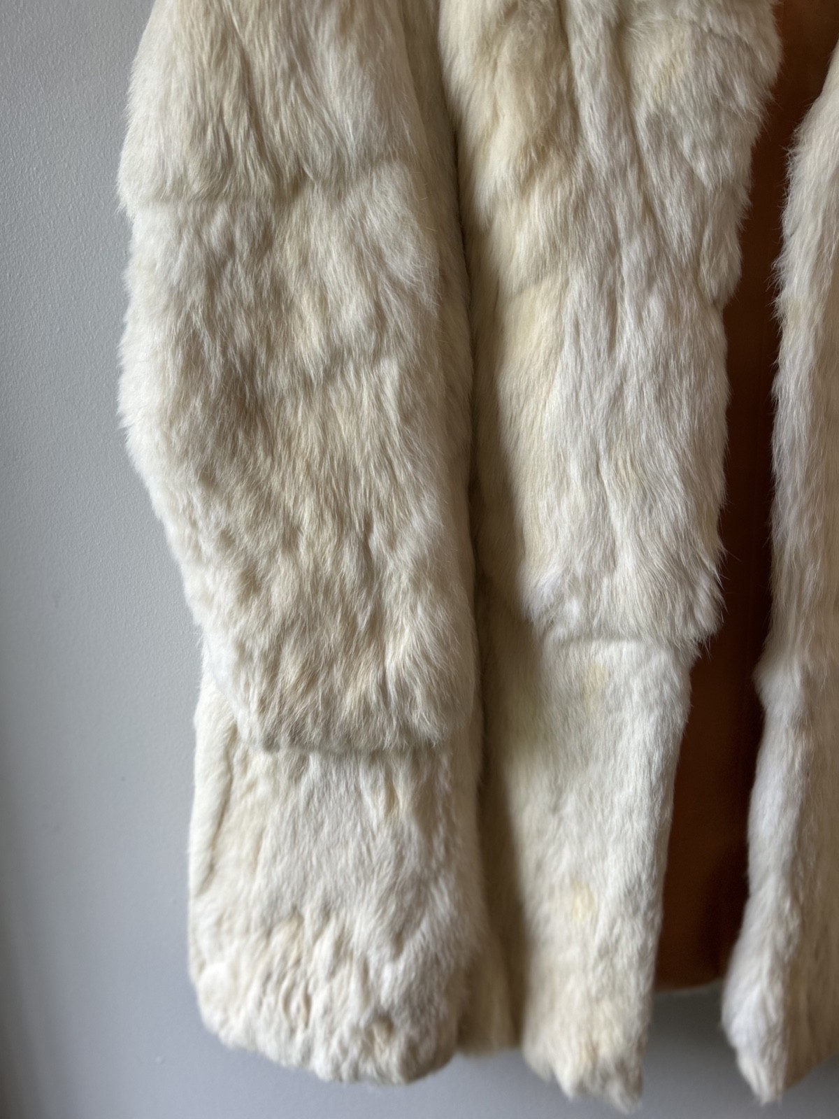 Vintage Genuine Ermine Mid Length Fur Evening Coat White / Blonde 1950s