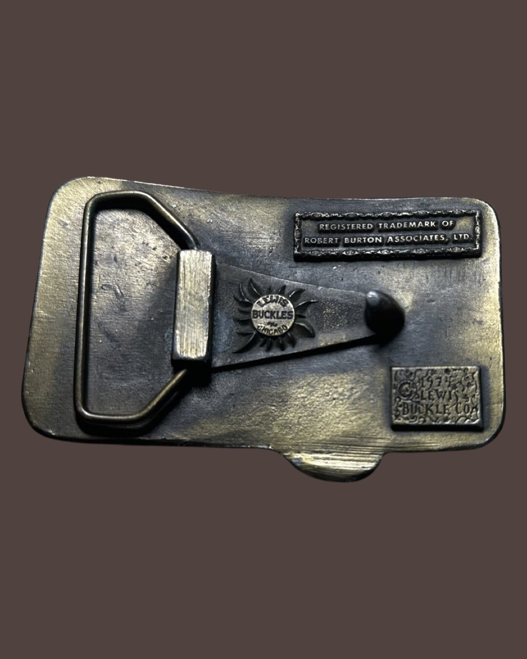 Vintage 70s Belt Buckle EZ WIDER ROLLING PAPER Brass RARE 1974