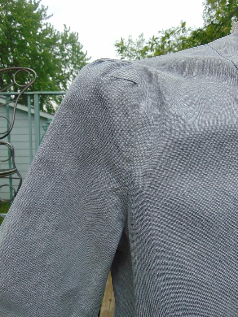 VTG 1940s Home Made Gray Cotton Puff Sleeve Skirt & Top Set 40 & 44W