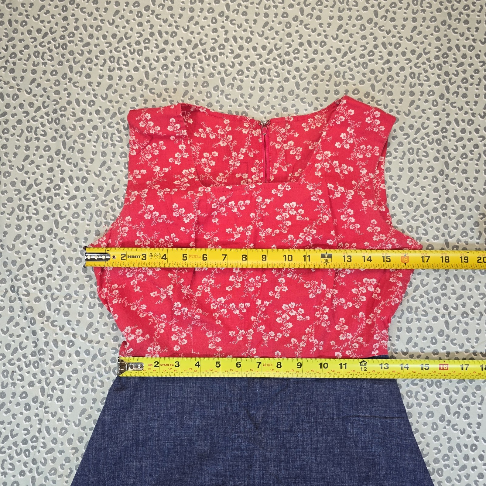 VTG 60s Carole King Junior Fashions Chambray 2pc Prairie Dress Bolero XS Ric‑Rac