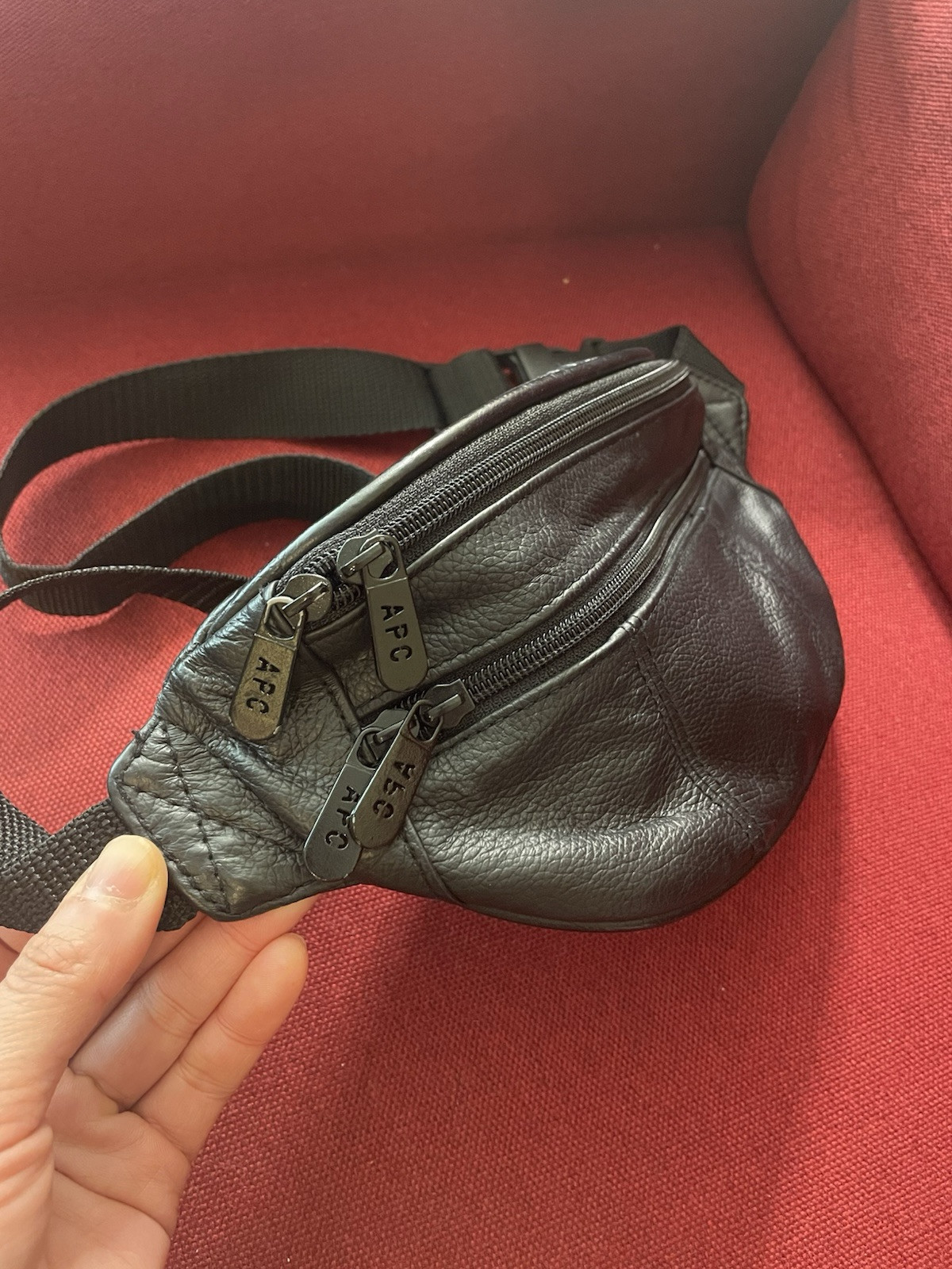 APC Vintage Unisex black Leather Bag