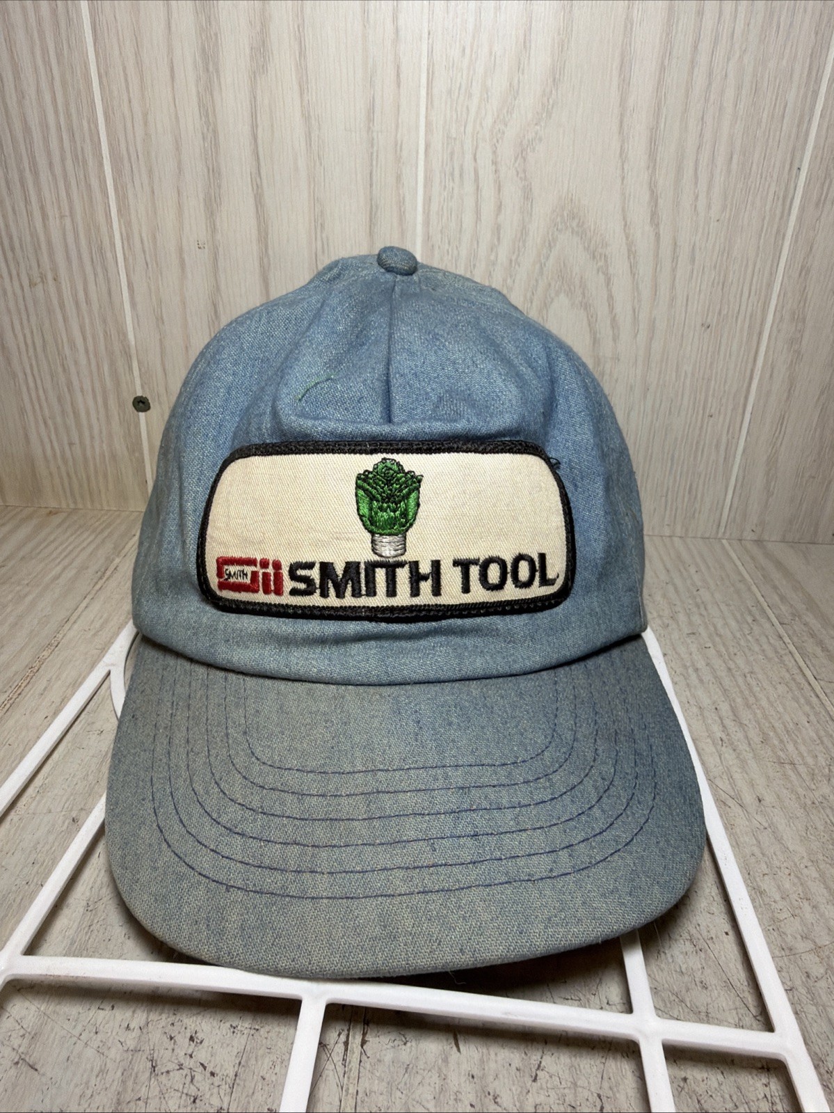 Vintage Snapback Trucker Hat Cap Patch Full Denim K Brand USA Advertising