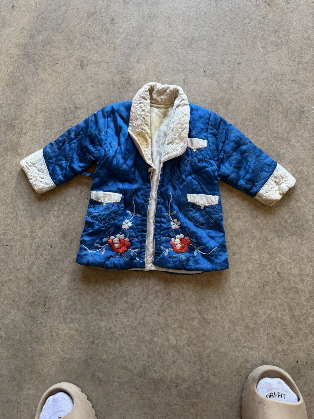 Vtg 40s 50s Japan Souvenir Smoking Jacket Robe Sukajan Emboridered Toddler Size