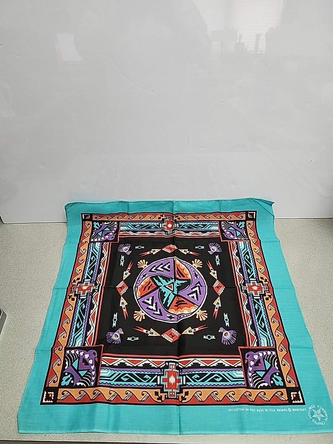 Wamcraft Handkerchief Bandana RN 14193 USA Made 22″ X 21″ Tribal Designs