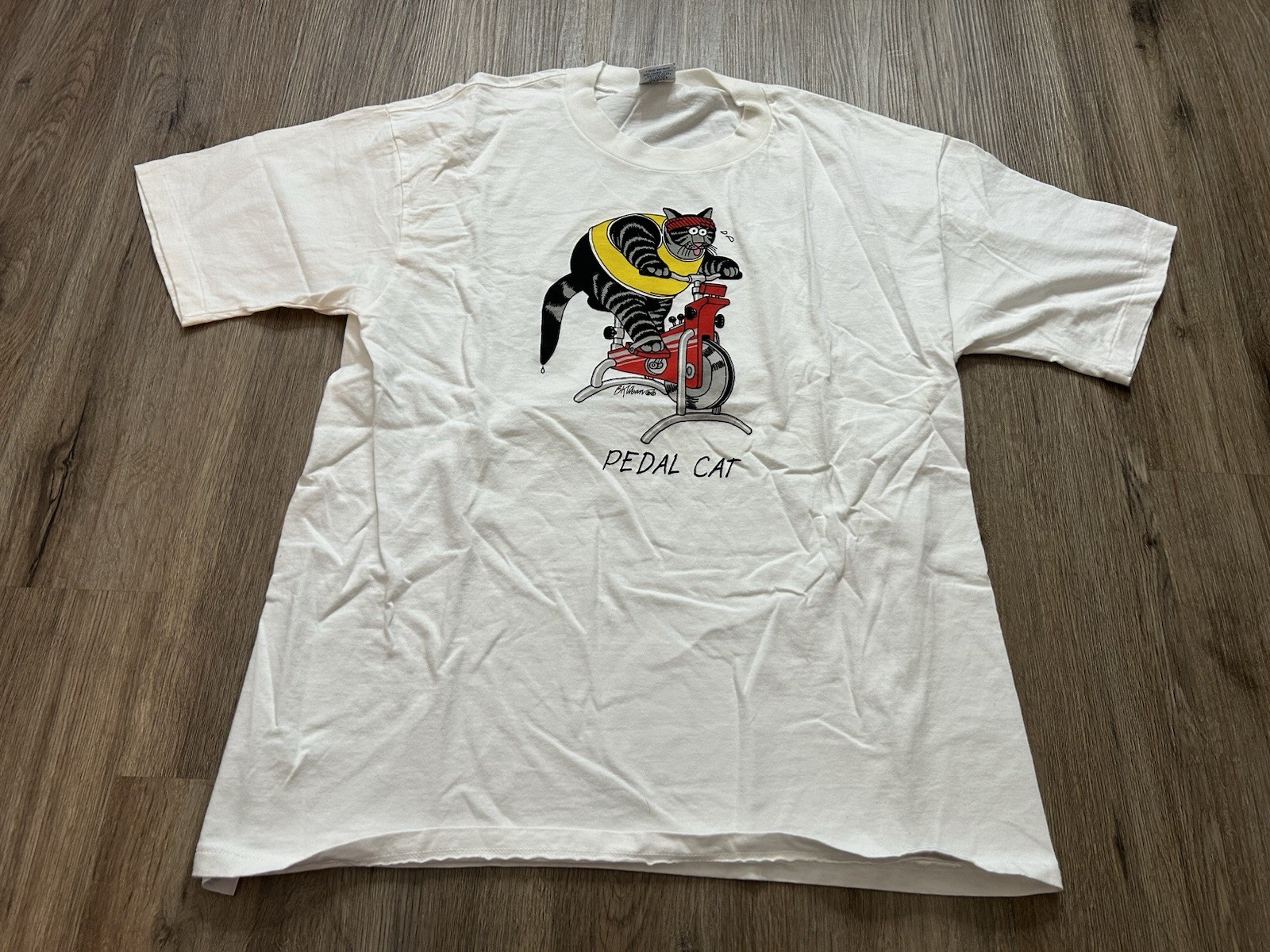 Vintage B. Kliban Pedal Cat Crazy Shirts Hawaii USA Single Stitch Shirt L USA
