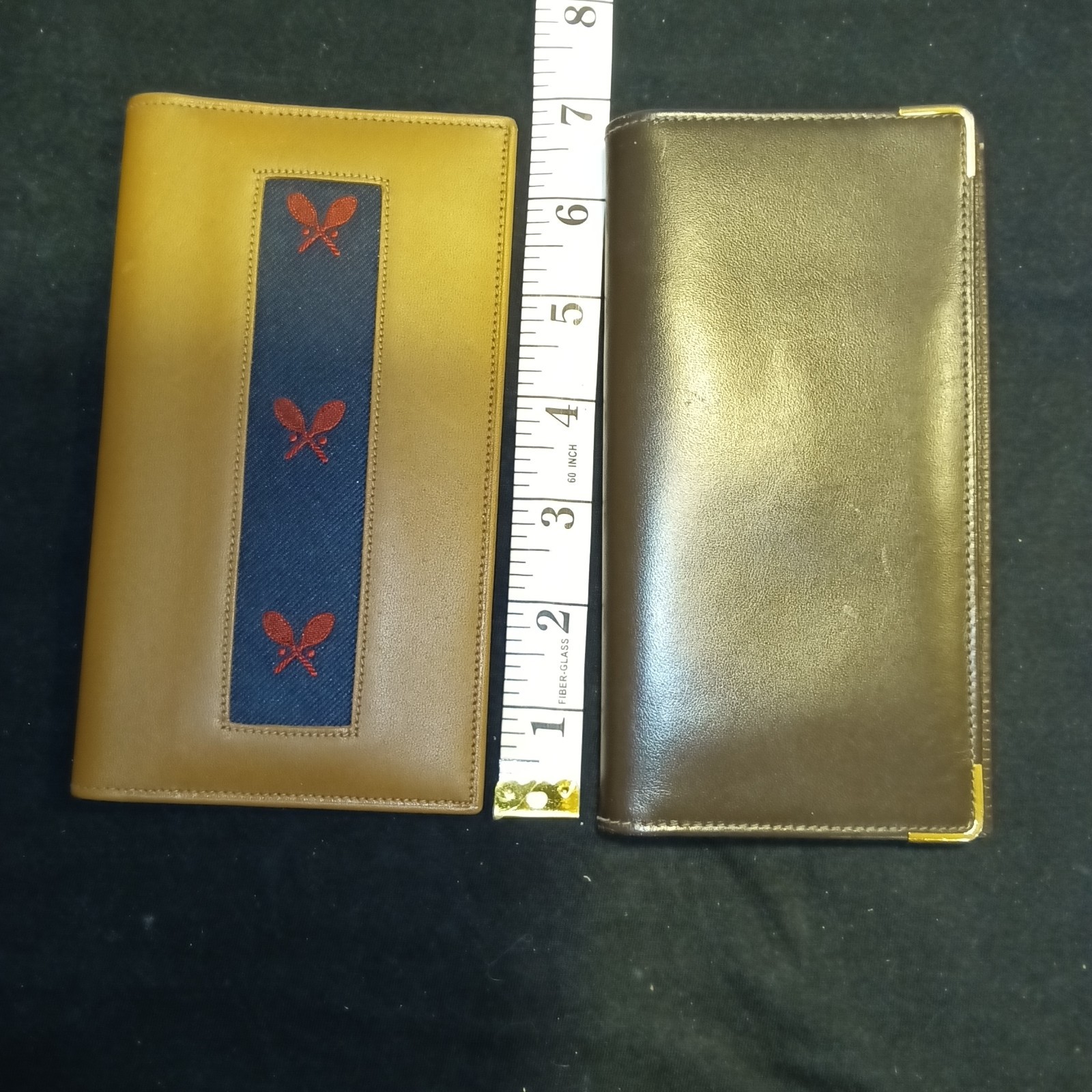 Two (2) Vintage Leather Checkbook Covers for Personal Checkbook Wallet