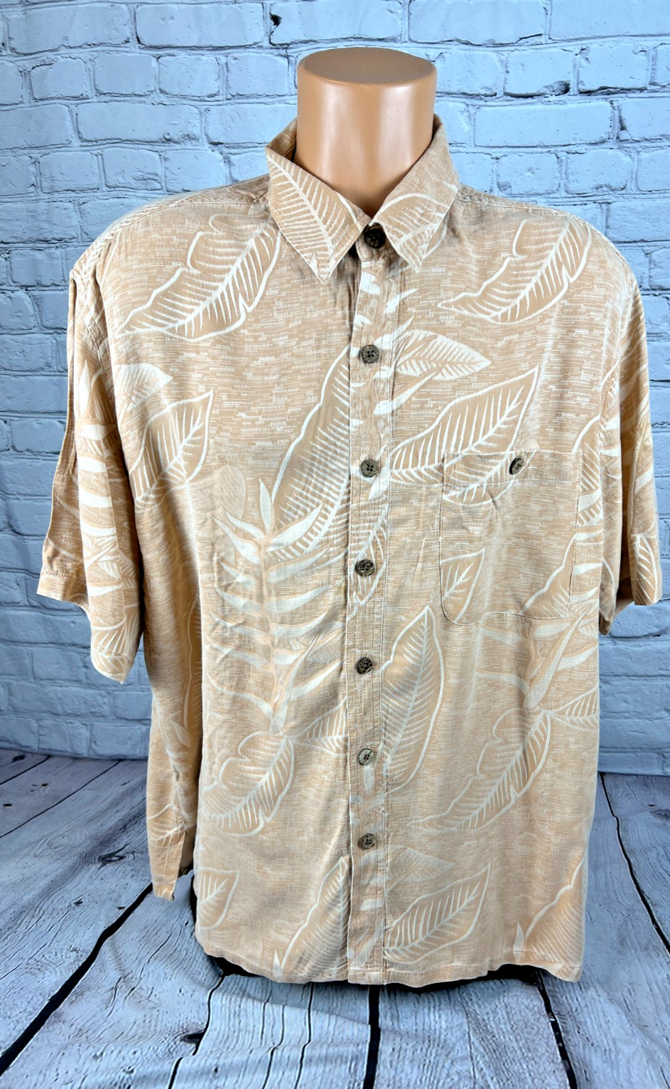 VTG Saddlebred Pigment Dyed Peach Silk Bamboo Blend Hawaiian Shirt Men’s XL