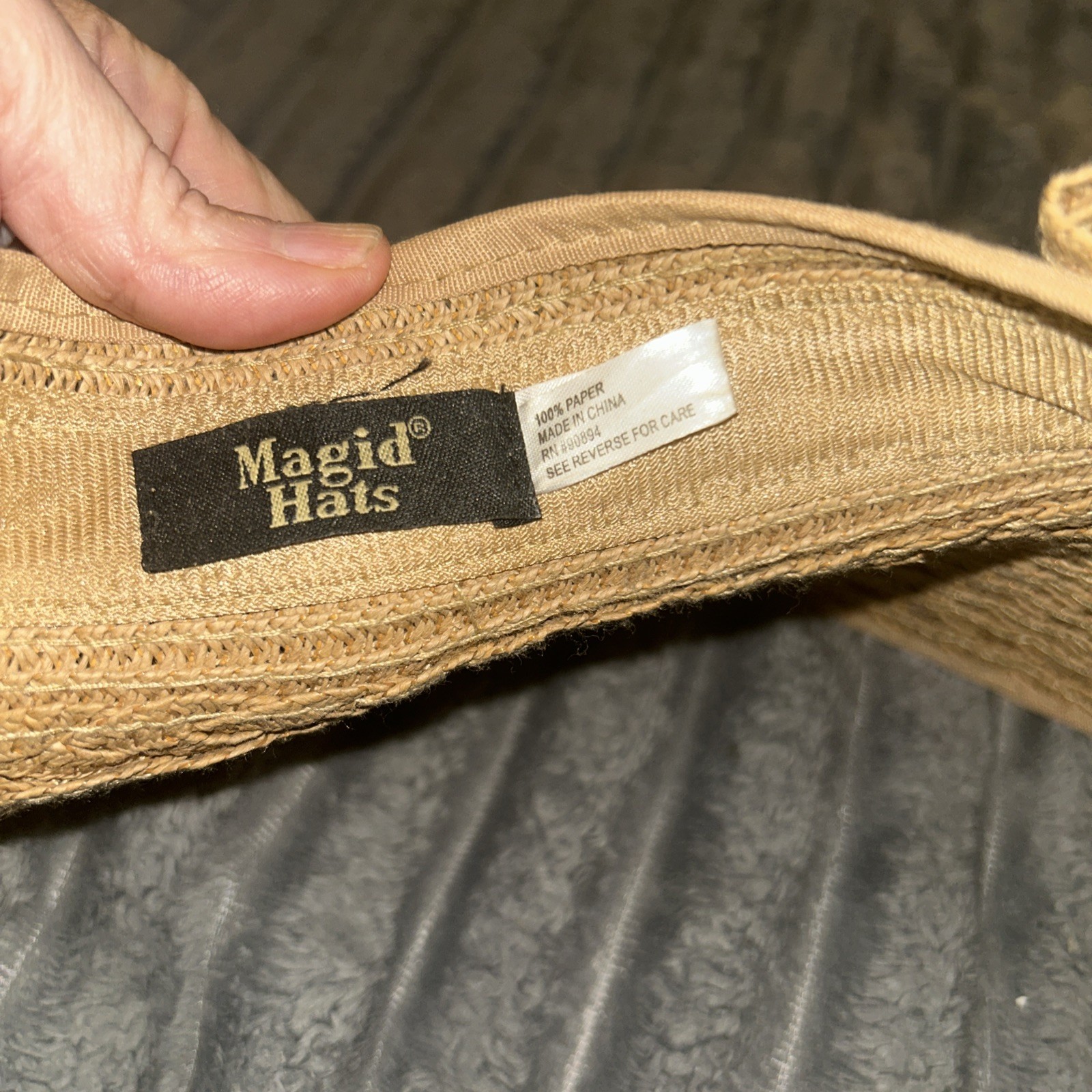 MAGID Summer Beach Hat Women’s Open Top Visor Straw Hat with Wide Brim New