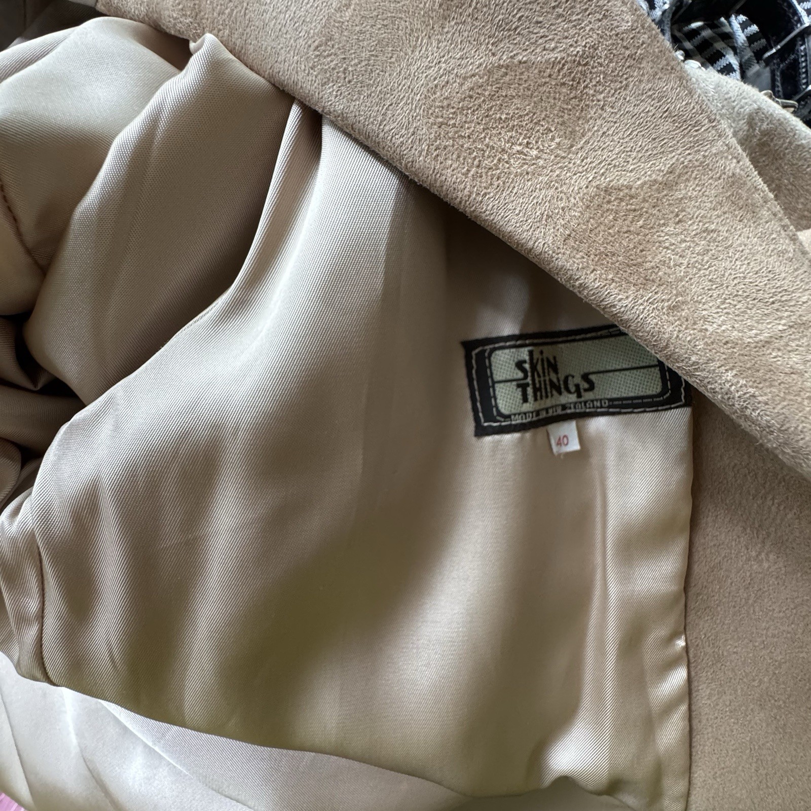 Vintage 80s 90s Skin Things Tan Suede Blazer Jacket Womens 10