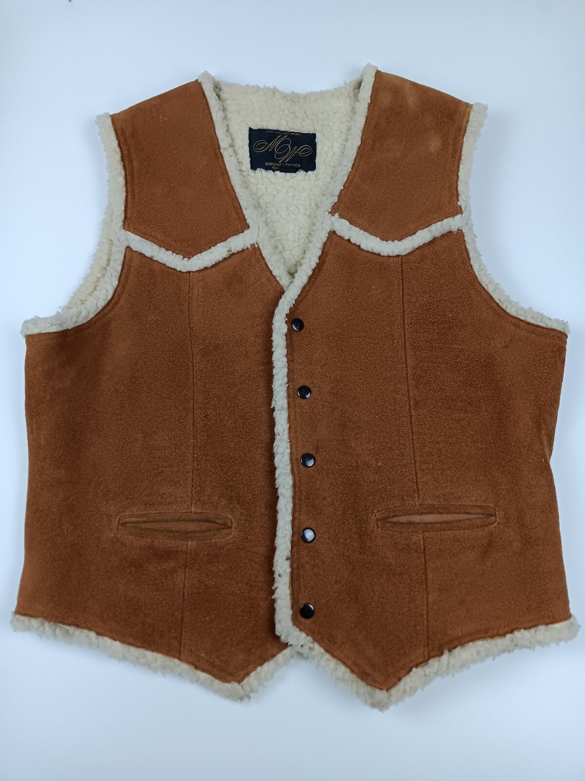 Vintage Montgomery Ward Genuine Suede Leather Vest Size Large 42-44