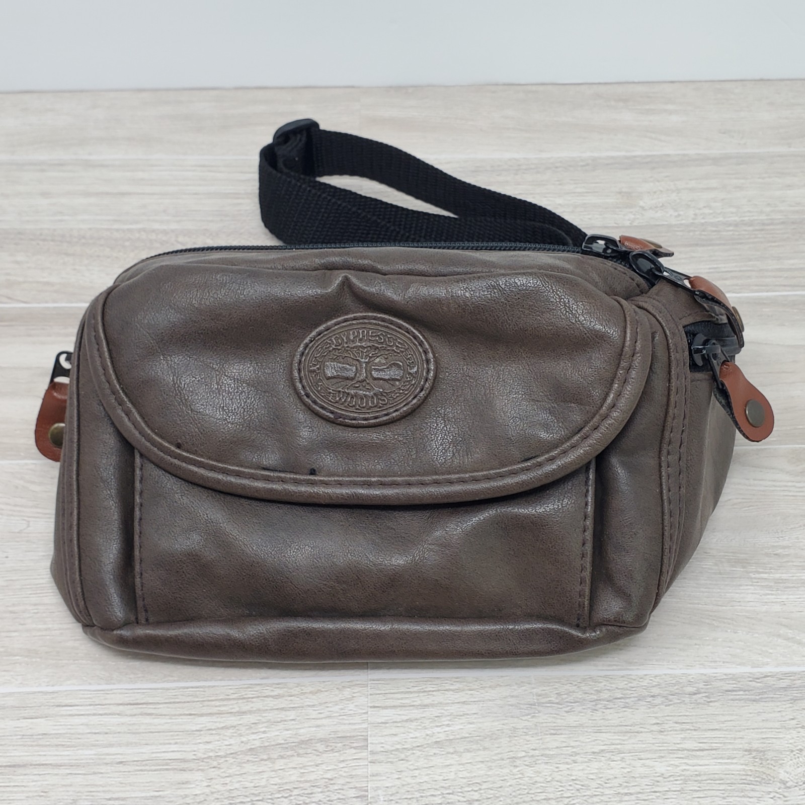Vintage Cypress Woods Faux Leather Fanny Pack Belt Bag Unisex Brown Dad Mom 90s