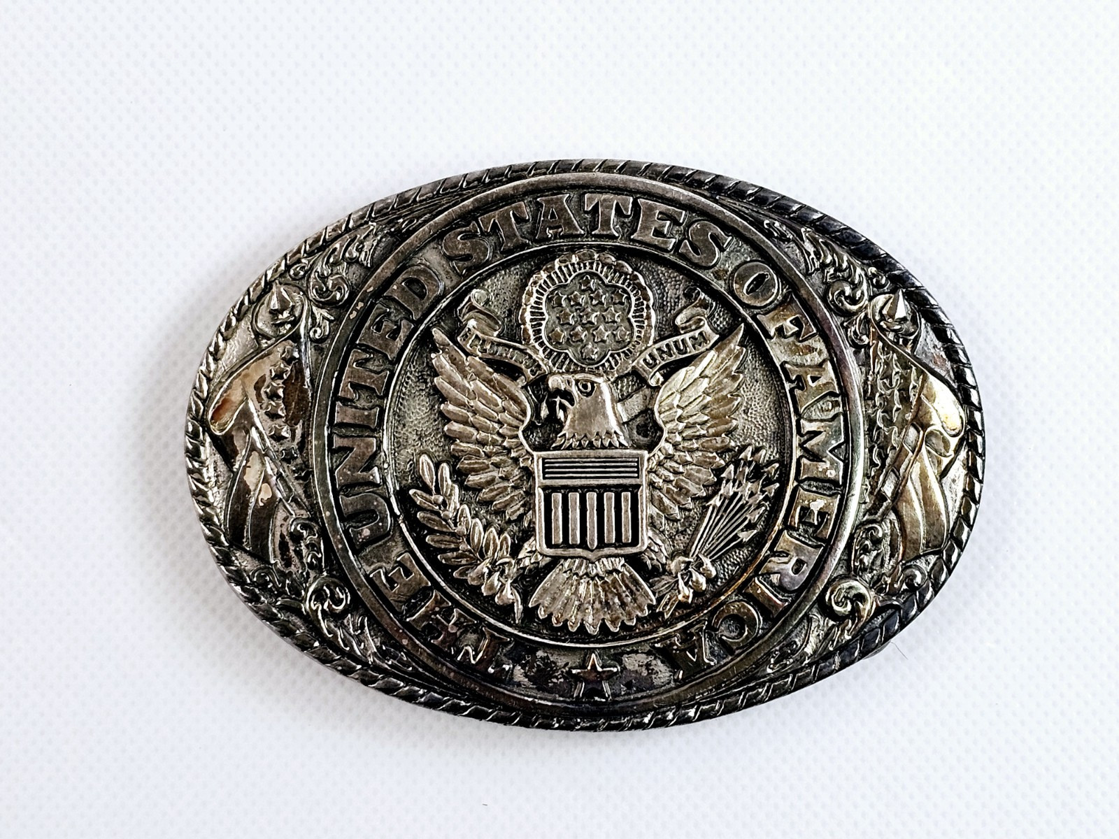The United States of America Seal Solid Brass Belt Buckle Tony Lama State Series