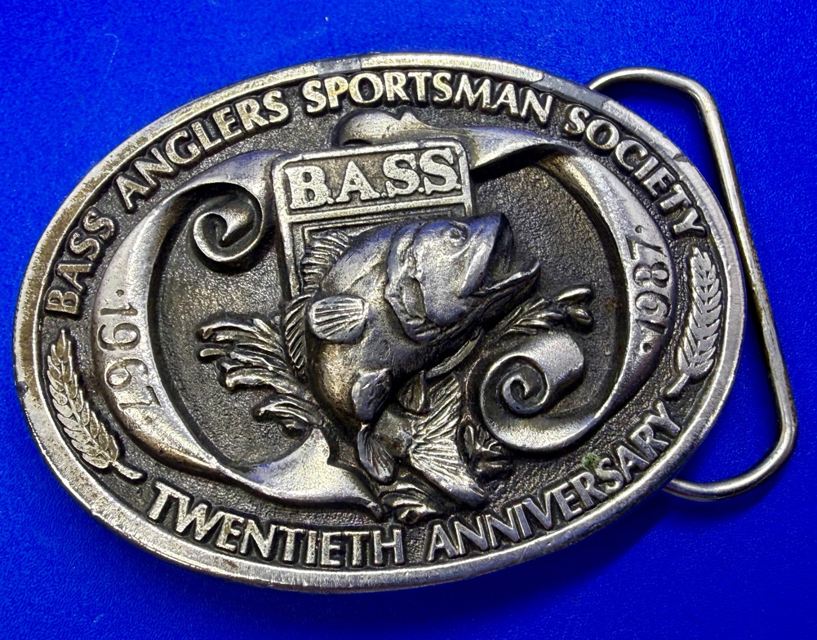 BASS Anglers Fishermans Fish Sportsman Society Twentieth Anniversary Belt Buckle