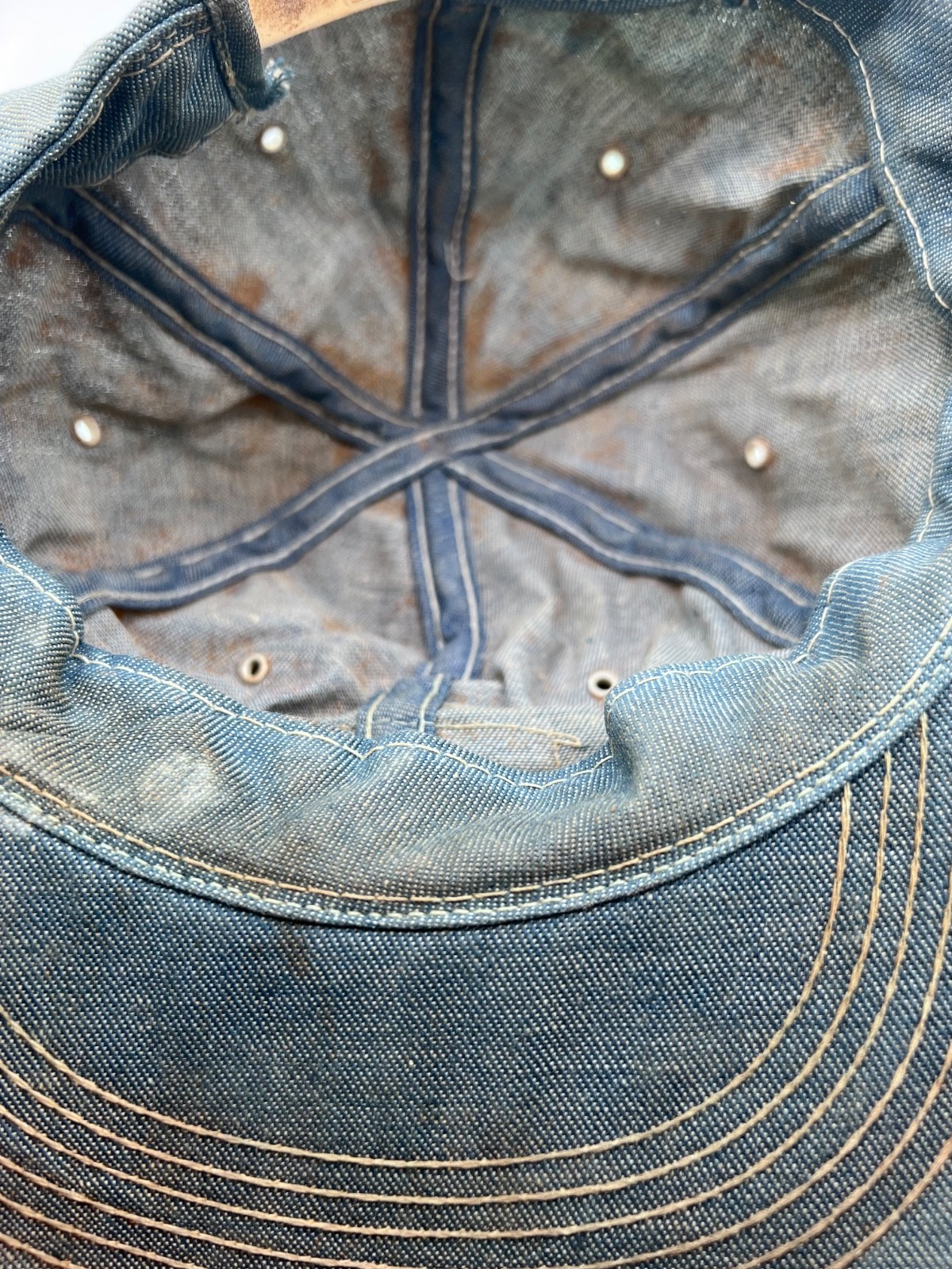 VINTAGE Ford Tractors Blue Denim Baseball Hat Trucker Snap Back Mesh Farmer
