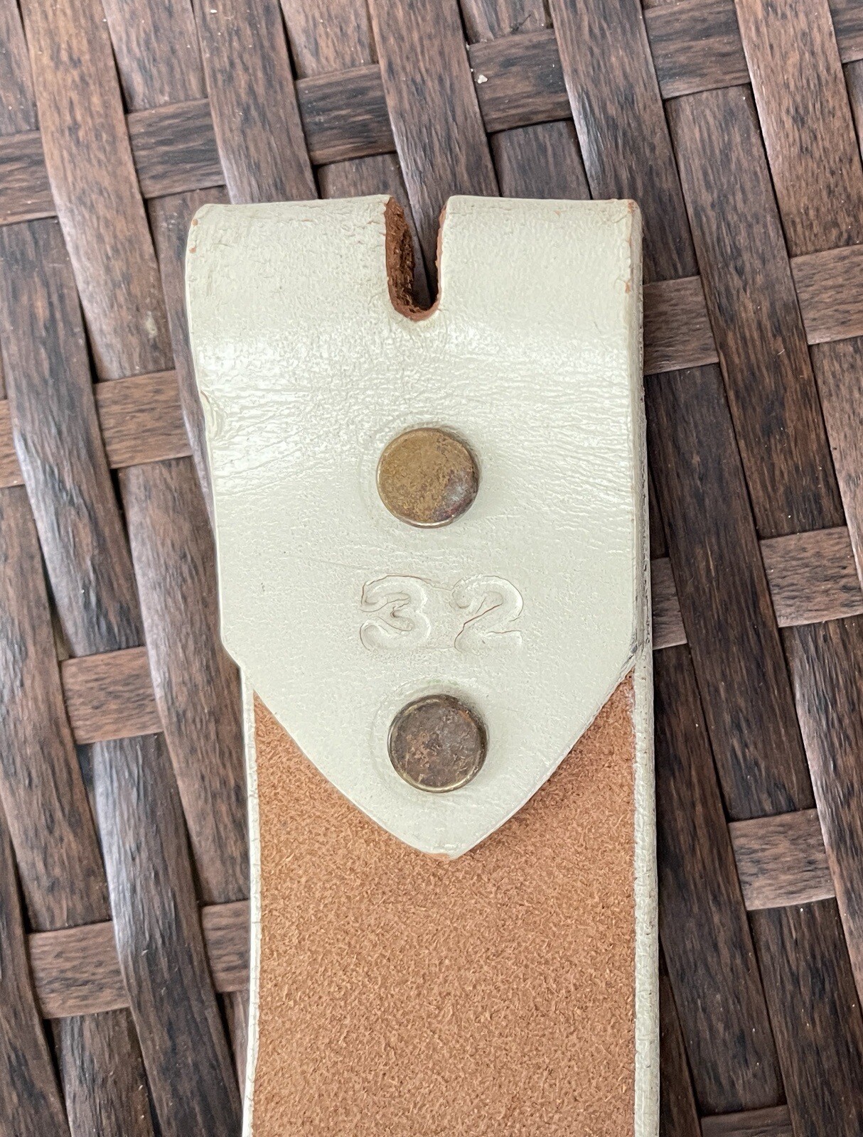 S M Upcycled Leather And Suede Belt Cream Brown By Nyovee 32