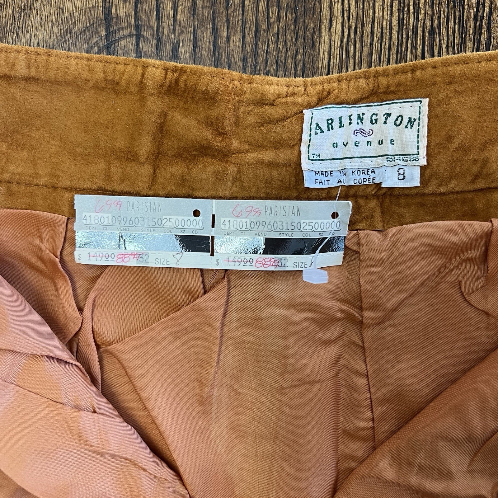 Vintage Bagatelle Arlington Avenue Leather 2 Pc Skirt Suit Top Large Skirt 8 NWT