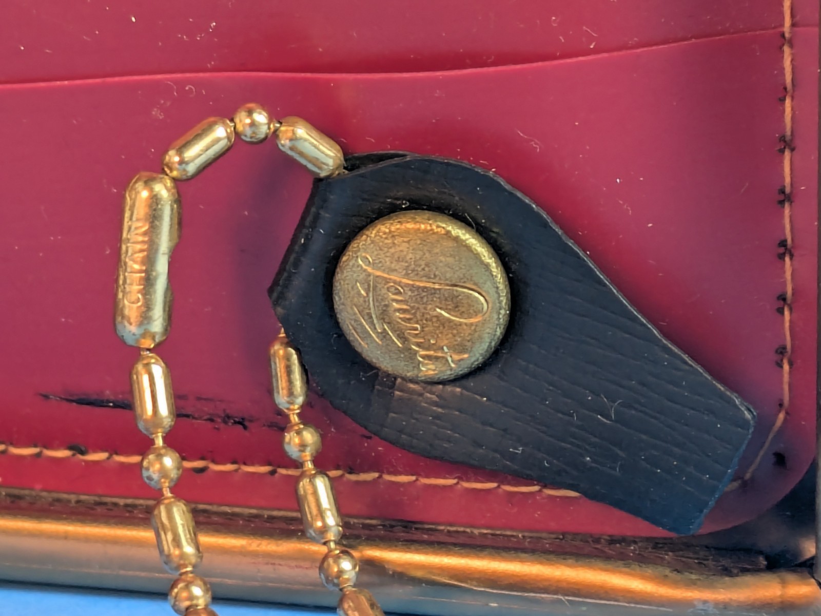 Vintage Purse/Pocket Size Manicure Set Gold Lamé’ Look Red Interior Made in Hong