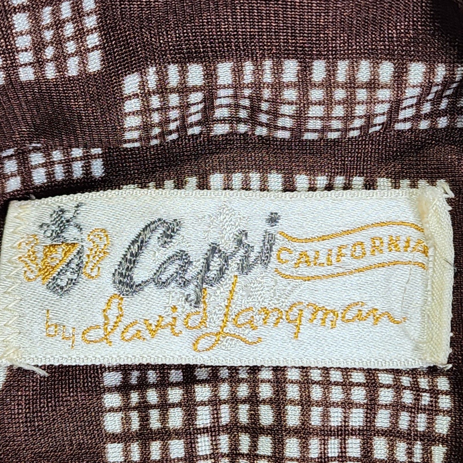 Vintage 70s Capri California By David Langman Long Sleeve Shirt Size 15 1/2