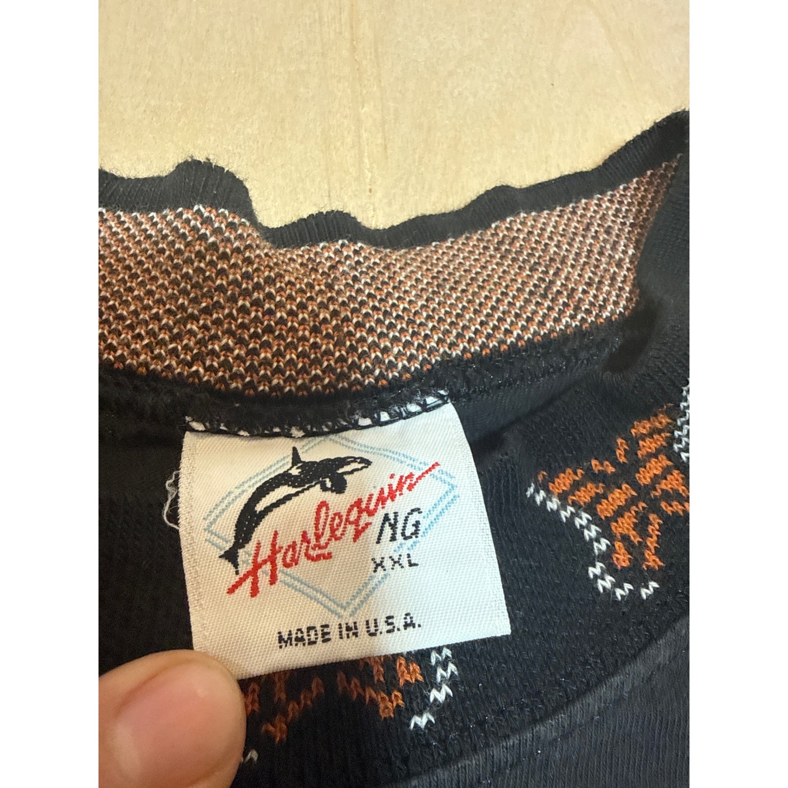 Vintage 1992 Harlequin Monarch Butterfly Graphic Sweatshirt XXL Black USA Made