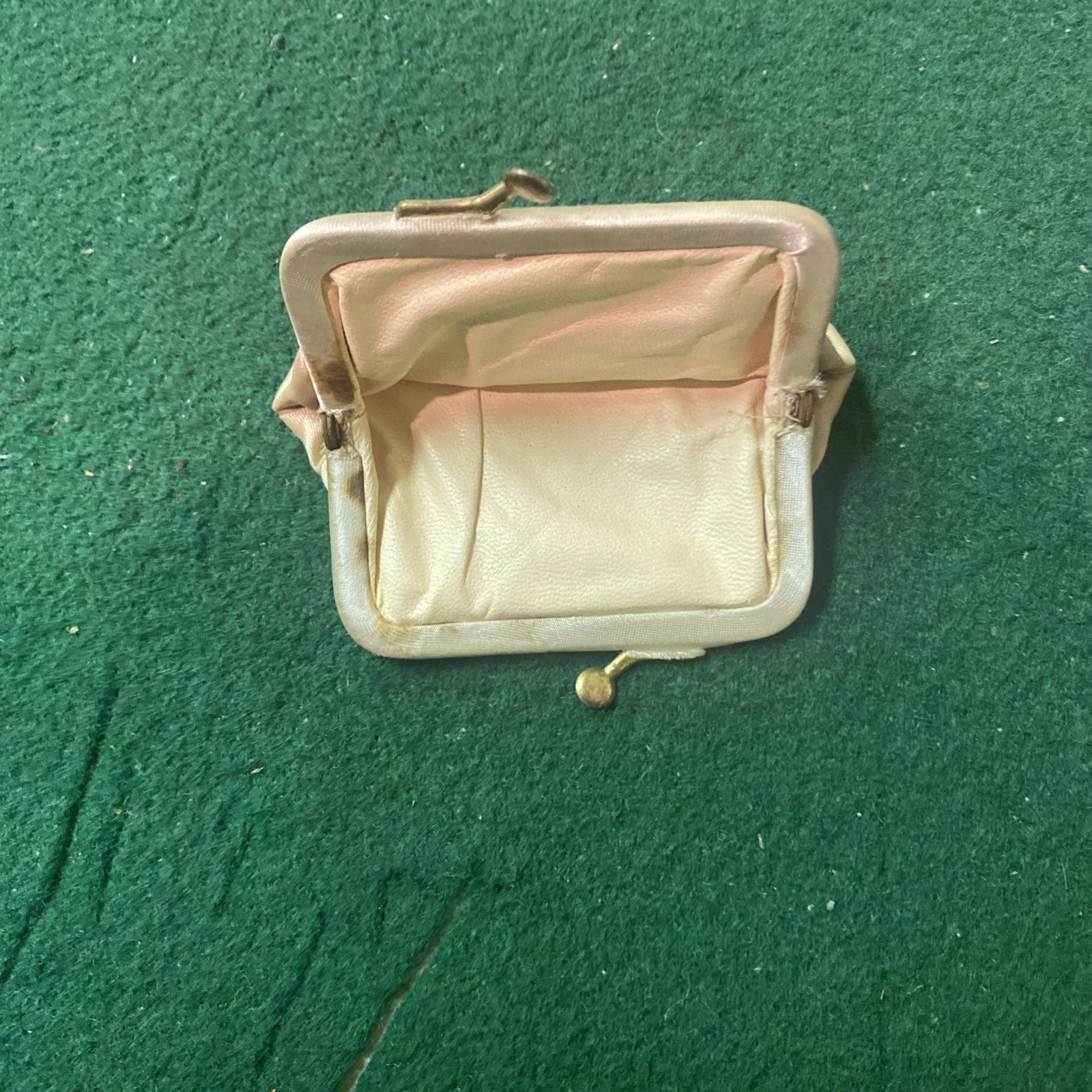 Vintage Smal approx. 7×5 Purse, Pouch, Bag, With Coin Purse-Metallic Fabric