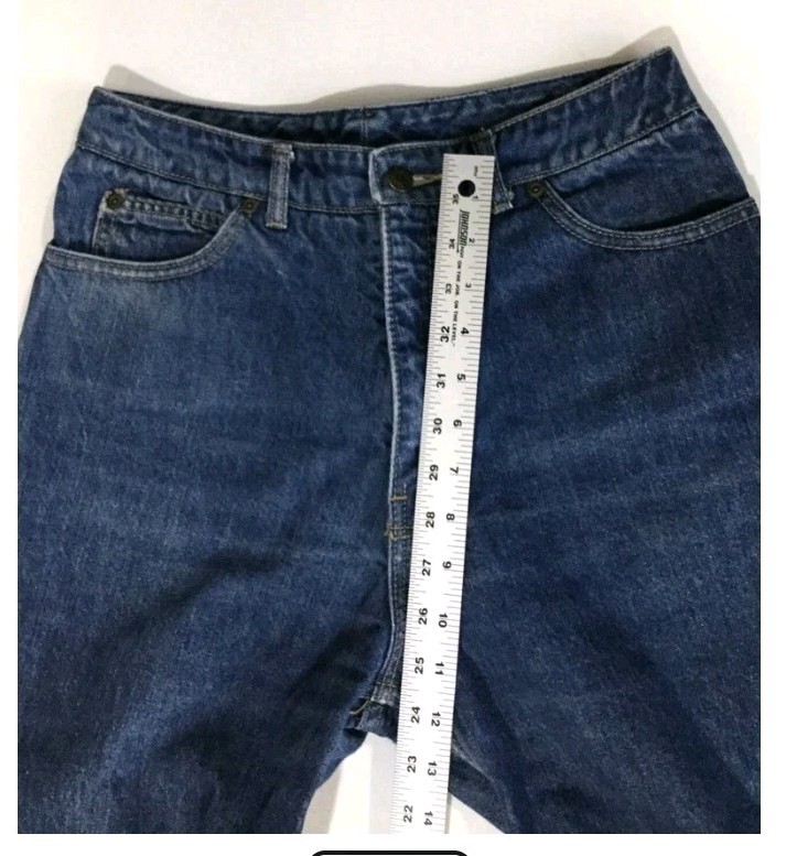 VINTAGE Calvin Klein High Rise 70’s Blue Jeans Sz 14 26in Cropped Raw Hem